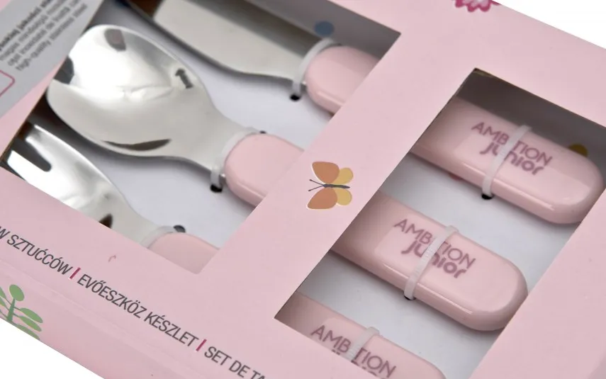 Dajar Komplet sztućców dla dzieci 3 el. Eddie różowy 43115 Outlet