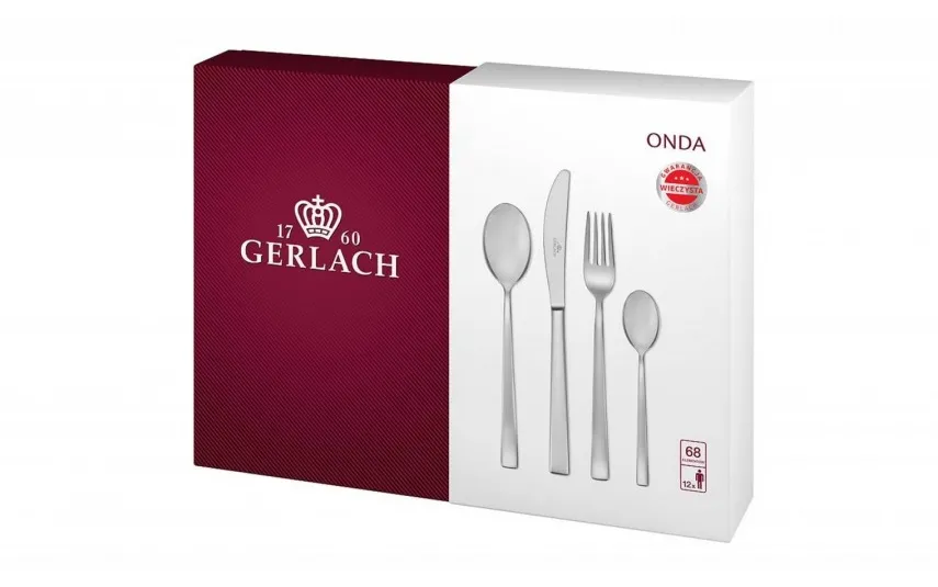 Gerlach Komplet sztućców w pudełku 68 sztuk Onda połysk Clearance