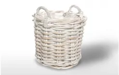 Vimine Kosz rattanowy Rennes Biały śr. 50 cm New