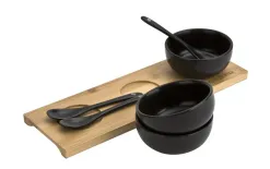 KingHoff Kpl. 3 miseczek + łyżka + deska do Dipów czarna Online