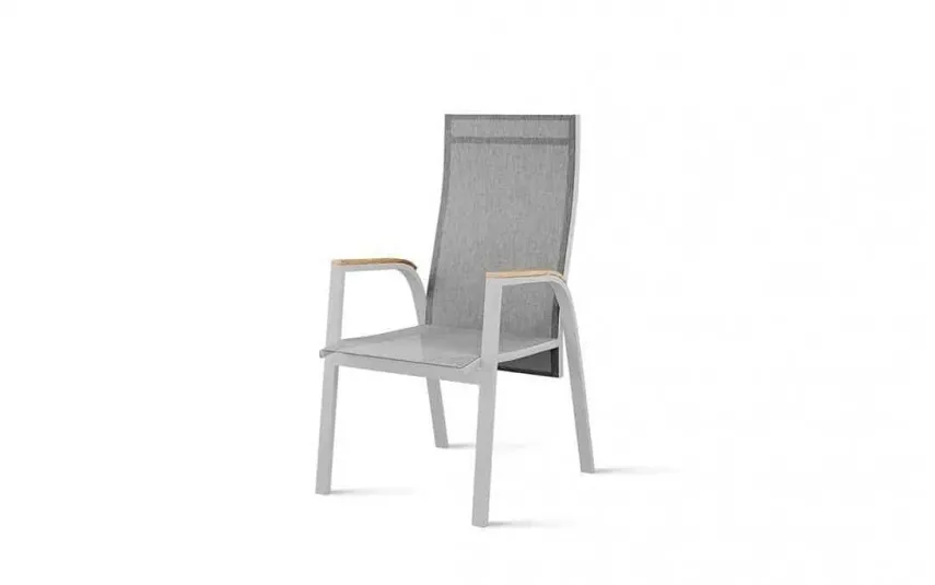 Zumm Krzesło ogrodowe z podłokietnikiem Alicante Teak szare Best