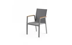 Zumm Krzesło z podłokietnikiem Leon Teak Gray New