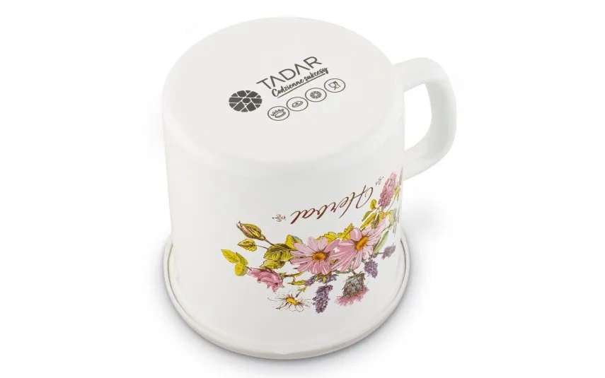 Tadar Kubek emaliowany z pokrywką 1000 ml Herbal Sale