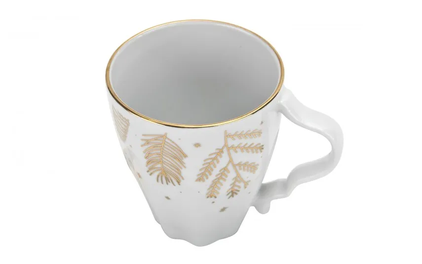 Lubiana Kubek 350ml Złoty Las Stone Age Biały Sale