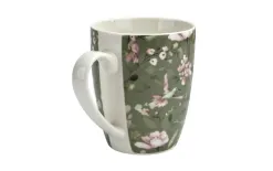Veroni Kubek porcelanowy 360 ml Grande ciemnozielony wzór 1 Discount