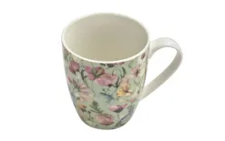 Veroni Kubek porcelanowy 360 ml Grande jasnozielony wzór 2 Clearance