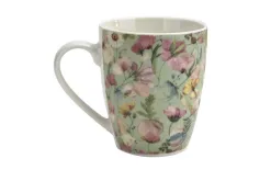 Veroni Kubek porcelanowy 360 ml Grande jasnozielony wzór 2 Clearance