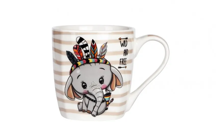 Veroni Kubek porcelanowy 300 ml Indiana Słonik Discount
