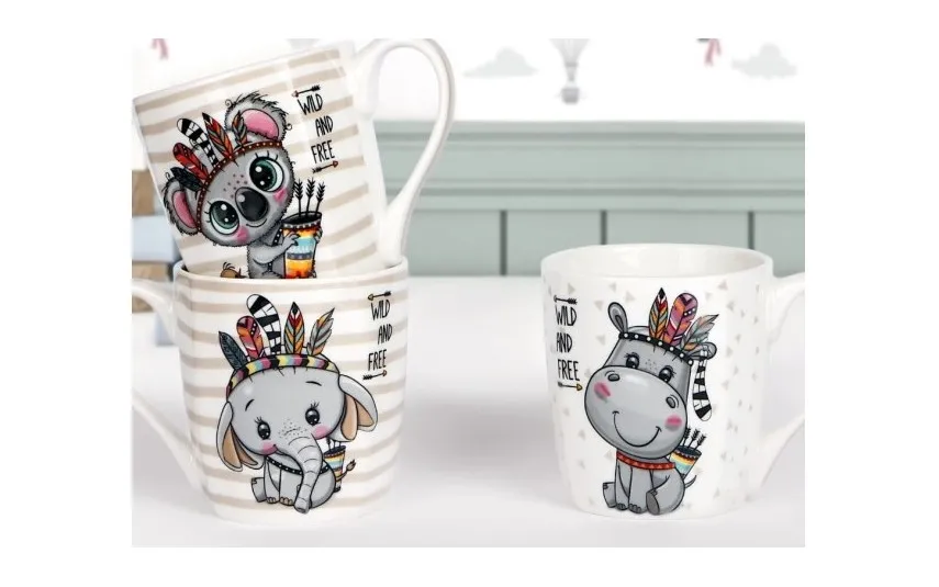Veroni Kubek porcelanowy 300 ml Indiana Słonik Discount
