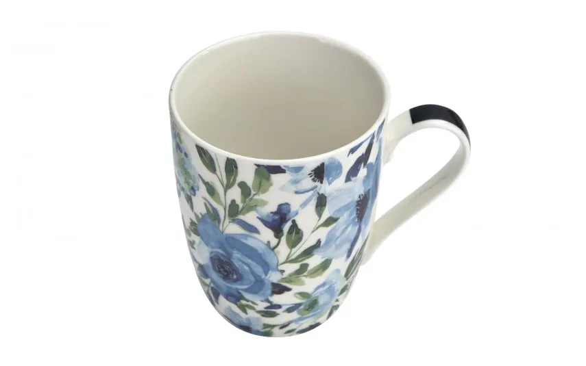 Veroni Kubek porcelanowy 340 ml Indigo biały wzór 3 New