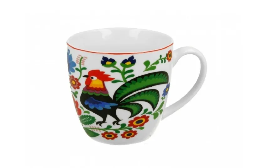 Duo Kubek porcelanowy 460 ml Koguty Folk Fashion