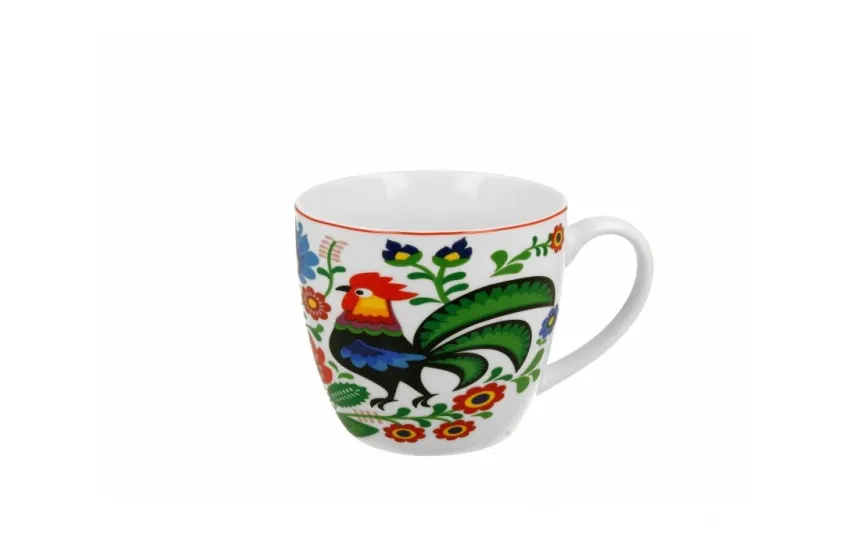 Duo Kubek porcelanowy 460 ml Koguty Folk Fashion