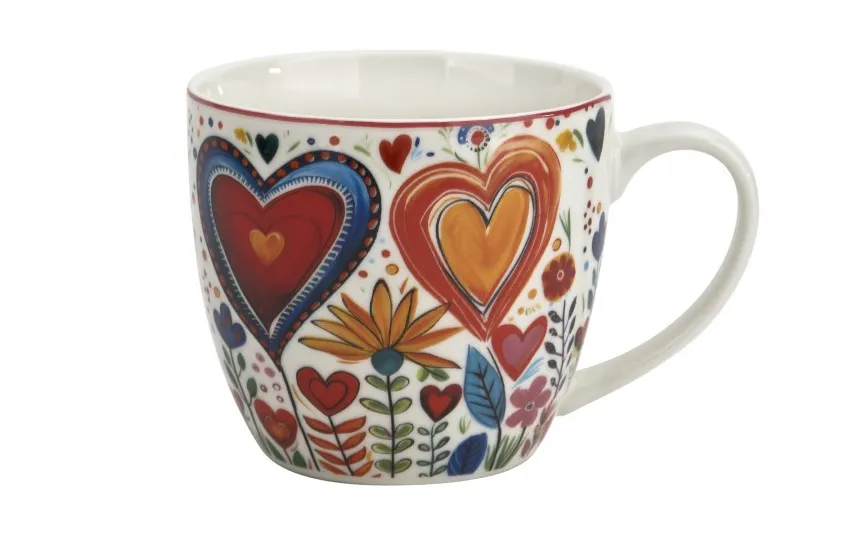 Duo Kubek porcelanowy 460 ml Kolorowe Serca 2 Clearance