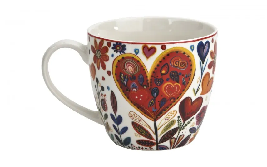 Duo Kubek porcelanowy 460 ml Kolorowe Serca 4 Best