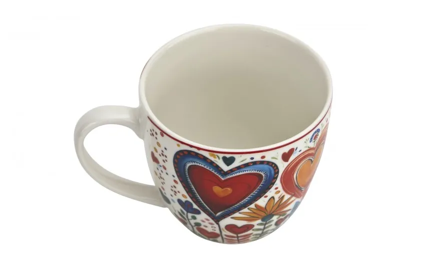 Duo Kubek porcelanowy 460 ml Kolorowe Serca 2 Clearance