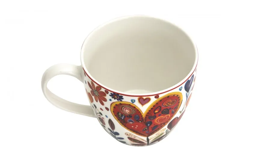 Duo Kubek porcelanowy 460 ml Kolorowe Serca 4 Best