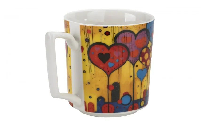 Duo Kubek porcelanowy 450 ml Modern Hearts Fashion