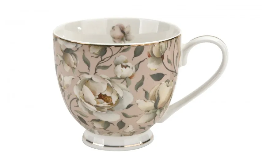 Duo Kubek porcelanowy 530 ml na stopce English Roses Cream Sale