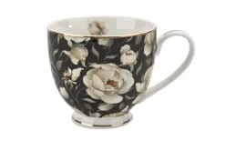 Duo Kubek porcelanowy 530 ml na stopce English Roses Black Online