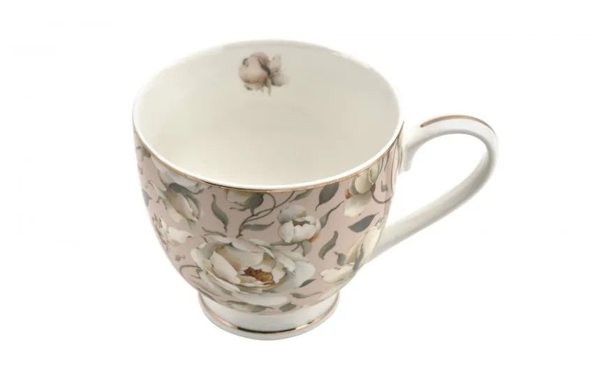 Duo Kubek porcelanowy 530 ml na stopce English Roses Cream Sale