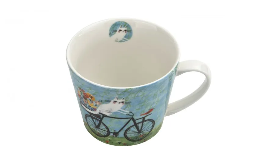 Duo Kubek porcelanowy 610 ml prosty Koci Świat Rower Sale