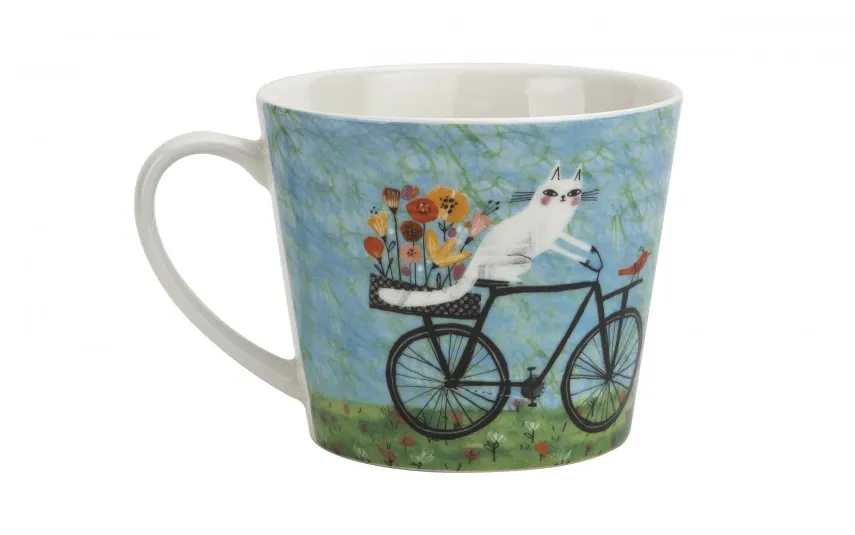 Duo Kubek porcelanowy 610 ml prosty Koci Świat Rower Sale