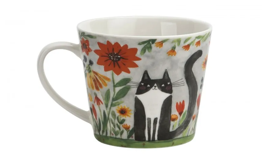 Duo Kubek porcelanowy 610 ml prosty Koci Świat Łąka Hot