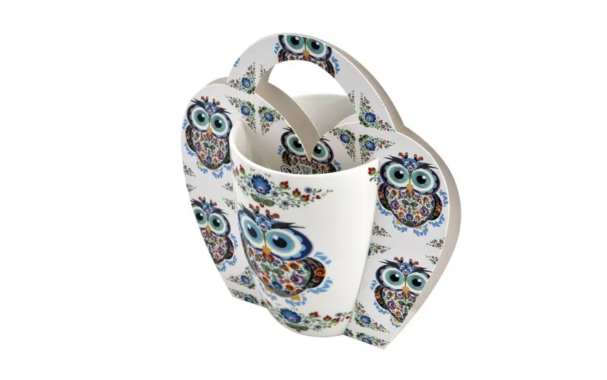 Duo Kubek porcelanowy 350 ml Sowa Etno Sale