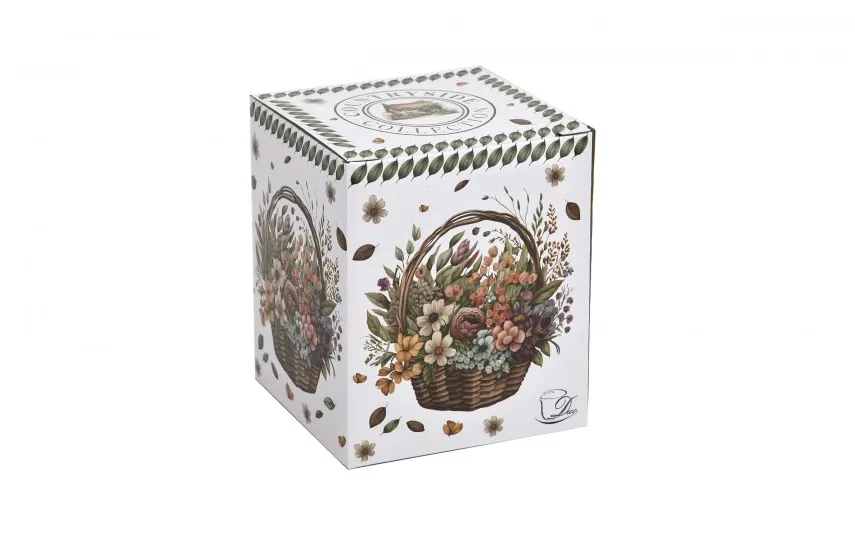Duo Kubek porcelanowy 360 ml z zaparzaczem Kwiaty Polne Fashion