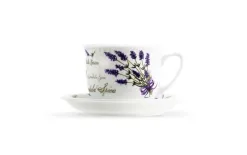 Lubiana Kubek porcelanowy 300 ml ze spodkiem Lawenda Wiedeń New