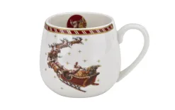 Duo Kubek porcelanowy baryłka 430ml SANTA ON SLEIGH New
