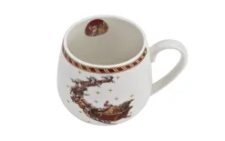 Duo Kubek porcelanowy baryłka 430ml SANTA ON SLEIGH New