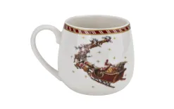 Duo Kubek porcelanowy baryłka 430ml SANTA ON SLEIGH New