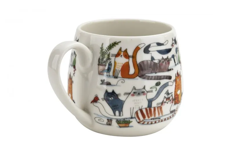 Duo Kubek porcelanowy baryłka 430 ml Leniwe Koty Outlet