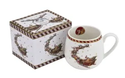 Duo Kubek porcelanowy baryłka 430ml SANTA ON SLEIGH New