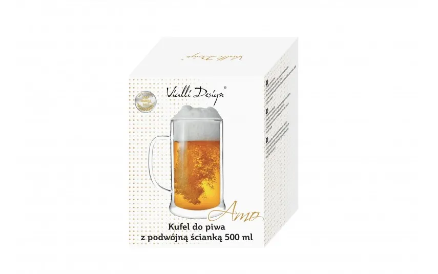 Vialli Design Kufel do piwa z podwójną ścianką 500 ml Amo 1228 Fashion