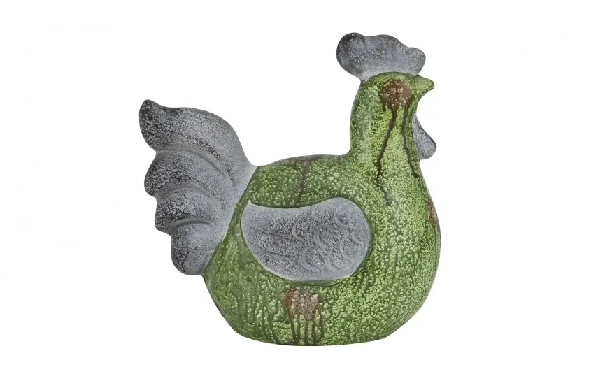 Dekor Pap Kura zielono-szara 27x14x28 cm Discount