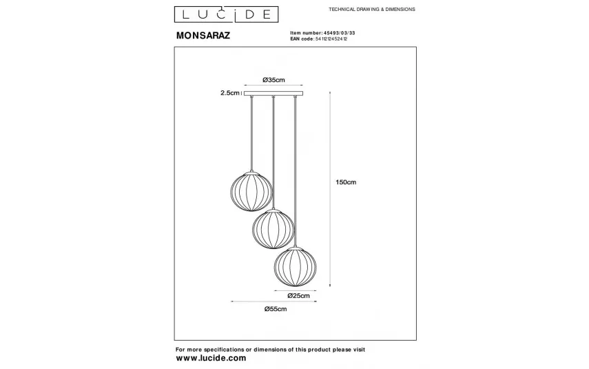 Lucide Lampa Monsaraz 45493/03/33 Discount