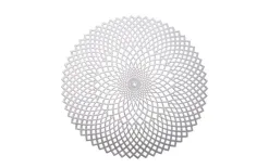 Dajar Mata na stół okrągła 38 cm Glamour ażurowa srebrna Sale