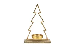 Ewax Metalowy świecznik Choinka złota 26 cm mała Sale