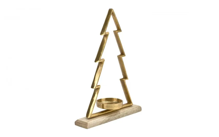 Ewax Metalowy świecznik Choinka złota 32 cm duża Outlet