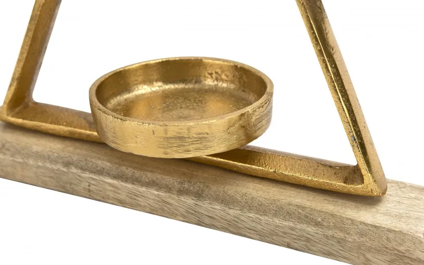 Ewax Metalowy świecznik Choinka złota 32 cm duża Outlet
