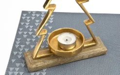 Ewax Metalowy świecznik Choinka złota 26 cm mała Sale