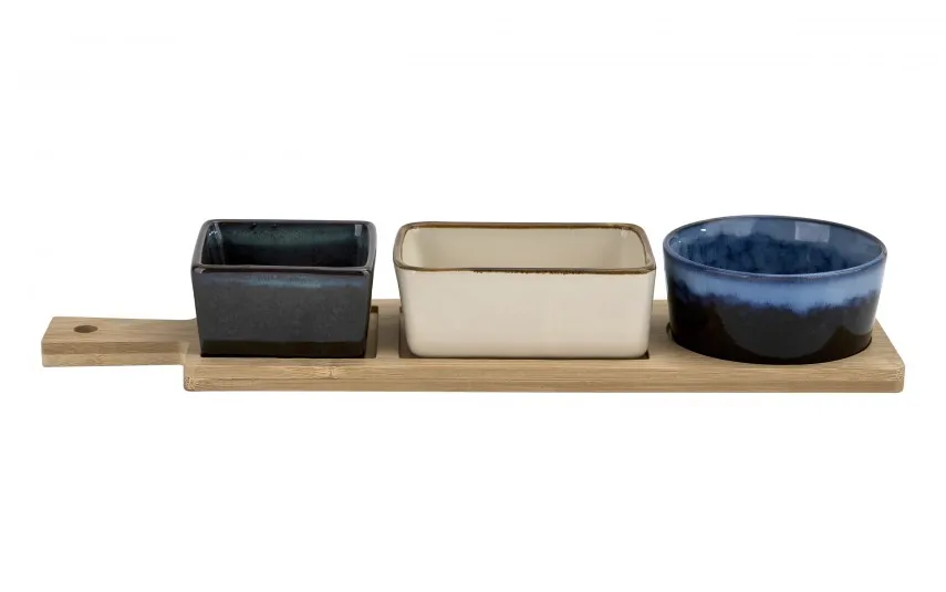 Allesken 3 Miseczki ceramiczne na przekąski na tacy Discount