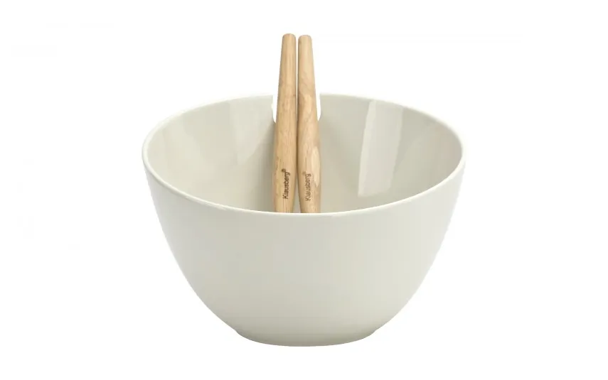 Klausberg Miska ceramiczna z łyżkami w zestawie biała Hot
