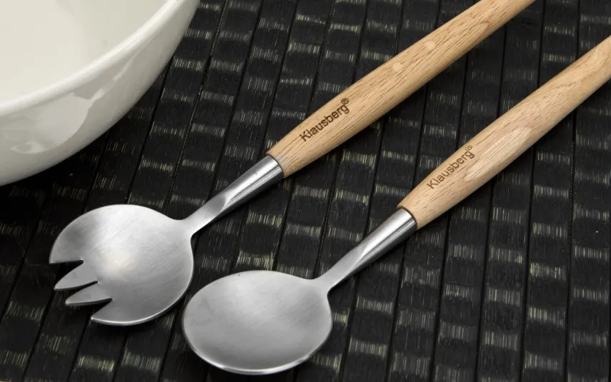 Klausberg Miska ceramiczna z łyżkami w zestawie biała Hot