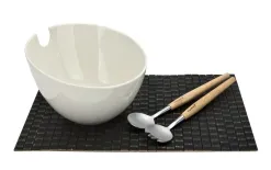 Klausberg Miska ceramiczna z łyżkami w zestawie biała Hot