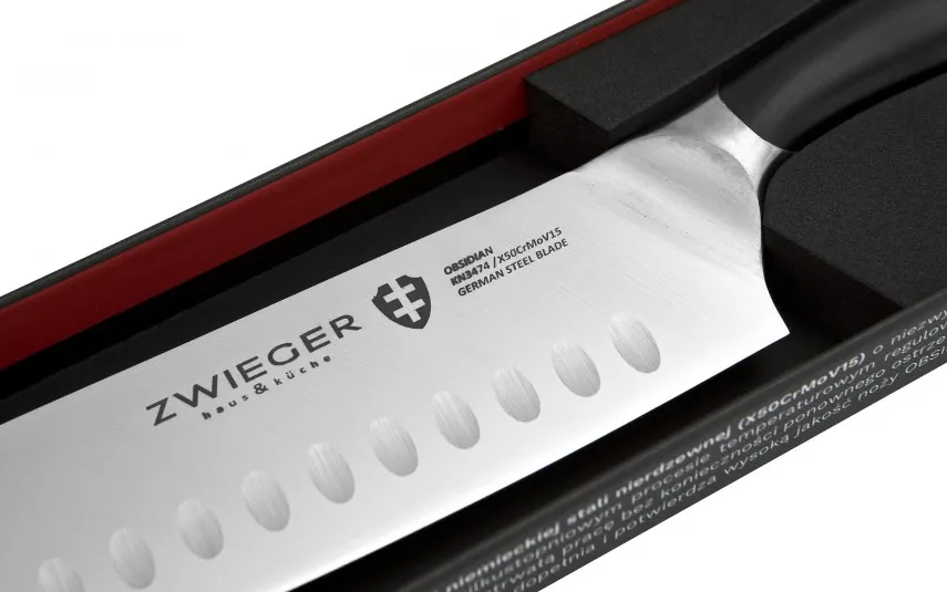 Zwieger Nóż Santoku 18 cm Obsidian Hot