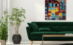 Witek Home Obraz abstrakcyjny 100x100 cm Cube Frenzy Hot
