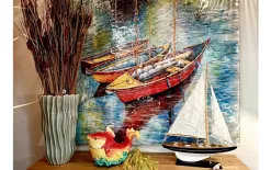Witek Home Obraz na płótnie 100x120cm Trzy łódki New